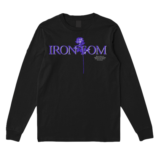 IRONTOM Screen printed on a cotton long sleeve.