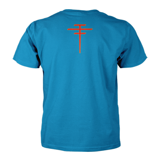 Blue Color T-Shirt with IRONTOM logo on upper-back.