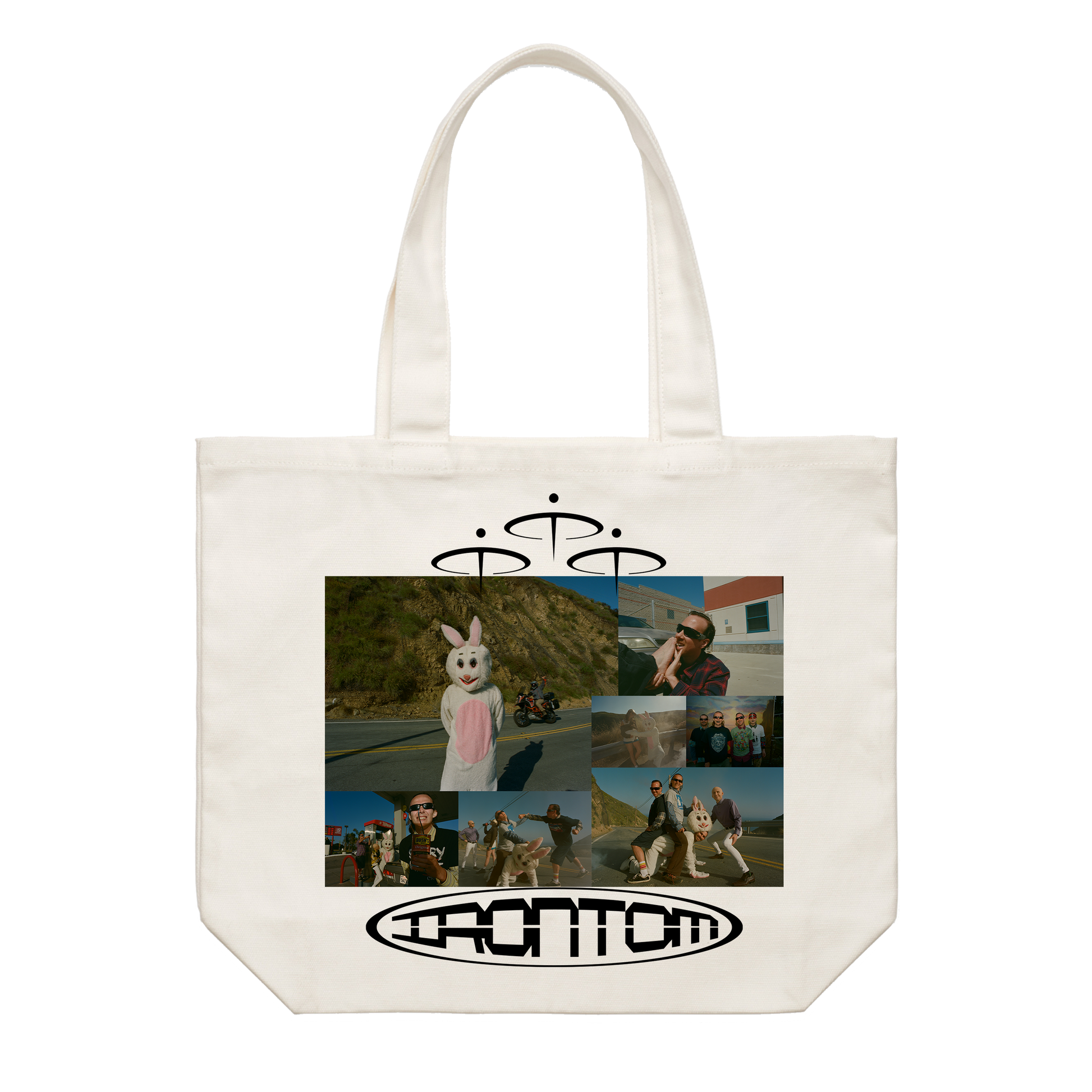 IRONTOM Natural Color Canvas Tote printed with imagery on one side